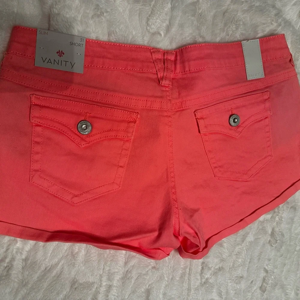 Vanity Pink Jean Shorts Casual Summer Style - Picture 1 of 6